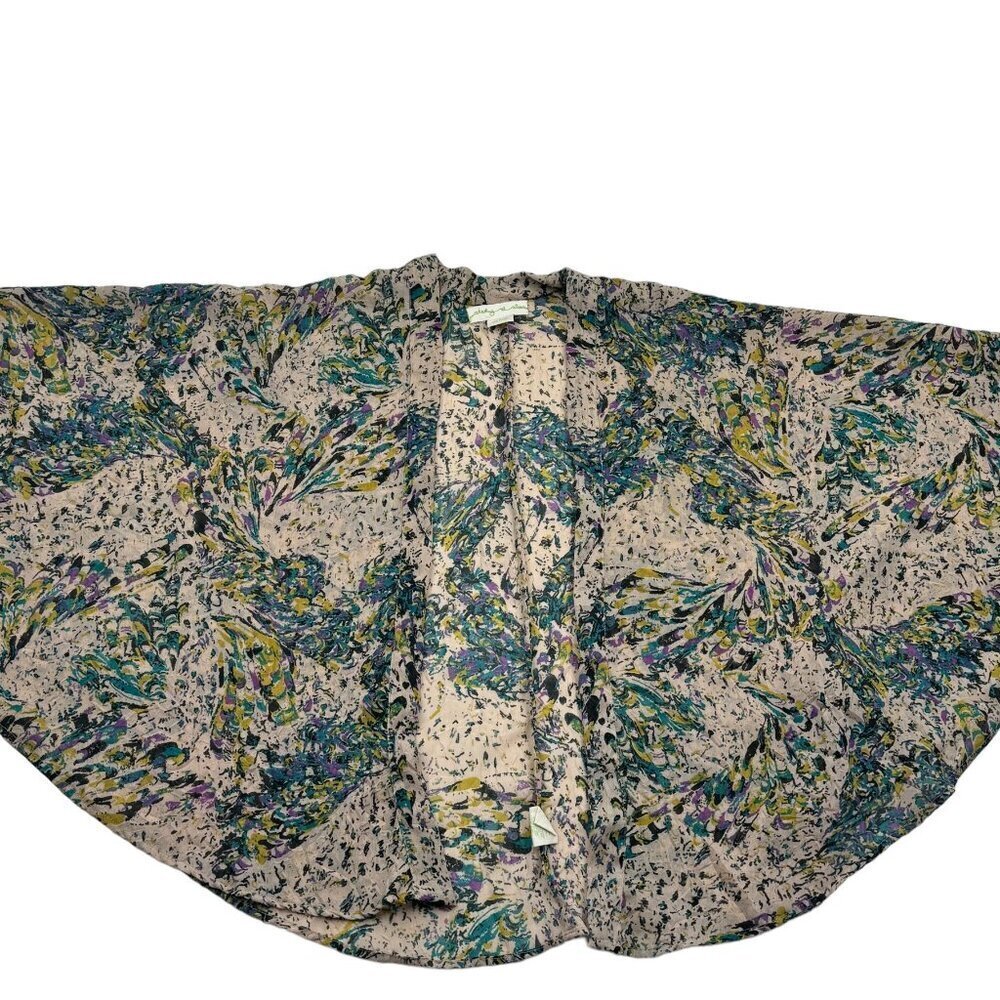 Anthropologie Staring At Stars Artsy/Abstract Crinkle Crepe Print Cape/Kimono